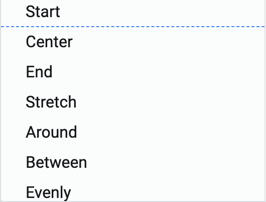 Image showing options available for align